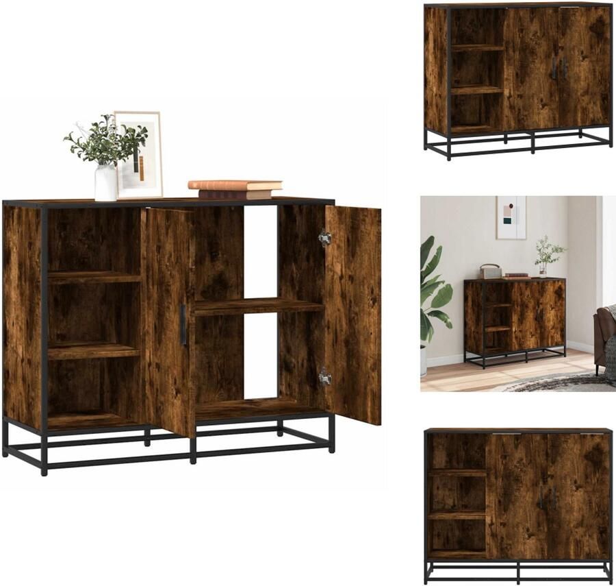 VidaXL Dressoir Dressoirs Opbergkast Wandkast Dressoir 92x35x76 cm bewerkt hout gerookt eikenkleurig