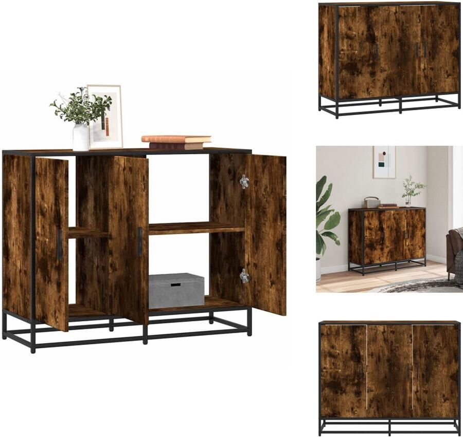 VidaXL Dressoir Dressoirs Opbergkast Wandkast Dressoir 94x35x76 cm bewerkt hout gerookt eikenkleurig