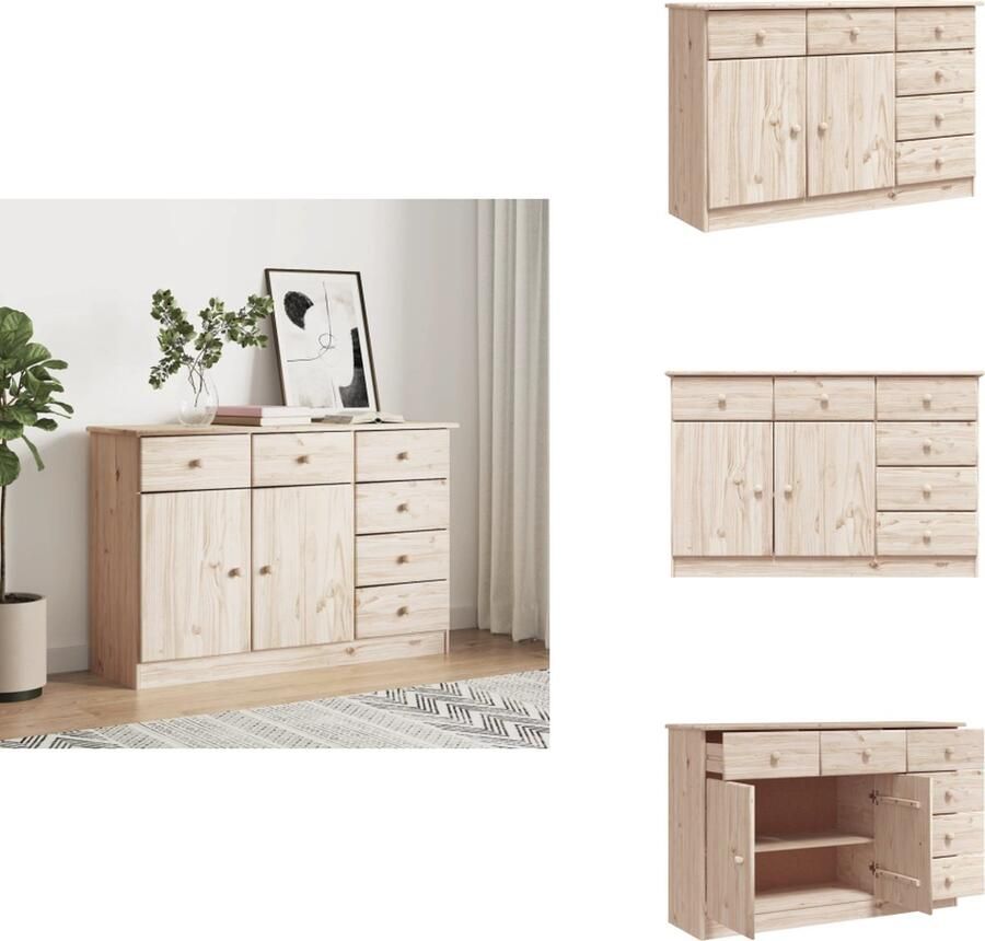 VidaXL Dressoir Dressoirs Opbergkast Wandkast Dressoir ALTA 112x35x73 cm massief grenenhout