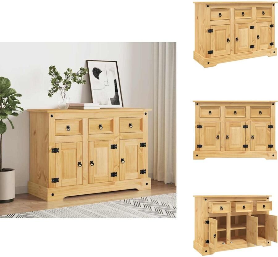 VidaXL Dressoir Dressoirs Opbergkast Wandkast Dressoir Corona 112x44x78 cm massief Mexicaans grenenhout bruin