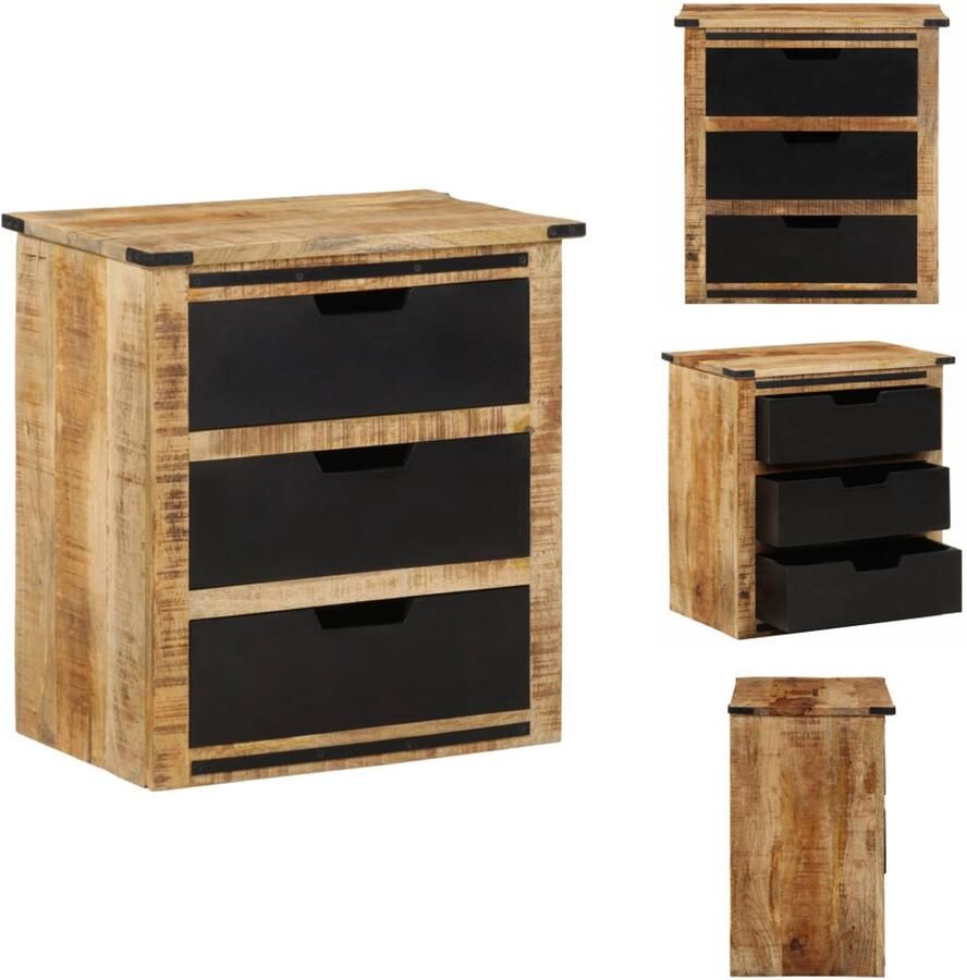 VidaXL Dressoir Dressoirs Opbergkast Wandkast Dressoir met 3 lades 55x35x60 cm massief mangohout