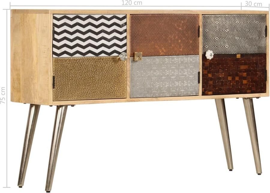 VidaXL Dressoir Dressoirs Tv-standaard Tv-standaarden Dressoir 120x30x75 cm massief mangohout