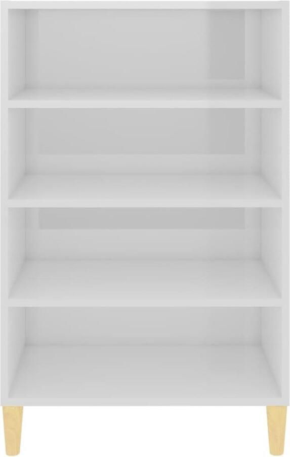 VidaXL Dressoir Hoogglans wit 57 x 35 x 90 cm Stevig en duurzaam 4 schappen Keukenkast