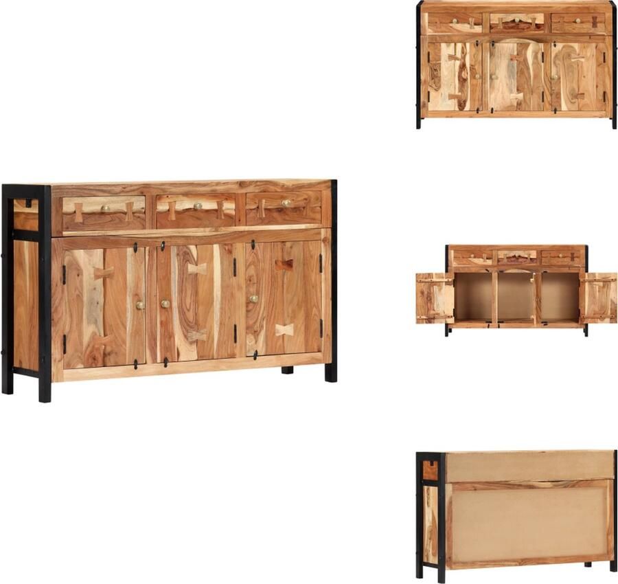 VidaXL Dressoir Dressoirs Zijkast Zijkasten Dressoir 120x35x75 cm massief acaciahout
