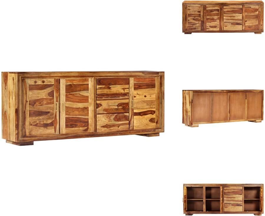 VidaXL Dressoir Dressoirs Zijkast Zijkasten Dressoir 200x40x80 cm massief sheeshamhout