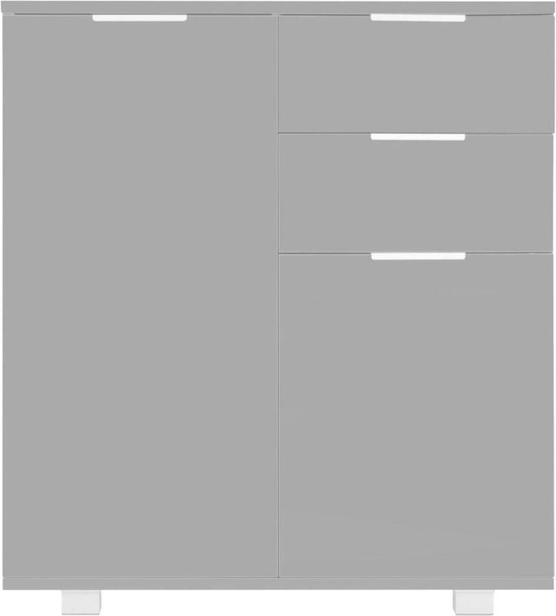 VidaXL Dressoir Dressoirs Zijkast Zijkasten Dressoir 71x35x80 cm spaanplaat hoogglans grijs