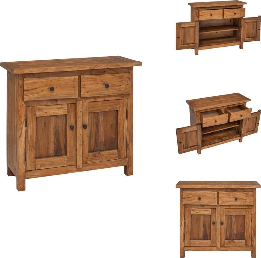 VidaXL Dressoir Dressoirs Zijkast Zijkasten Dressoir 75x30x65 cm massief gerecycled hout