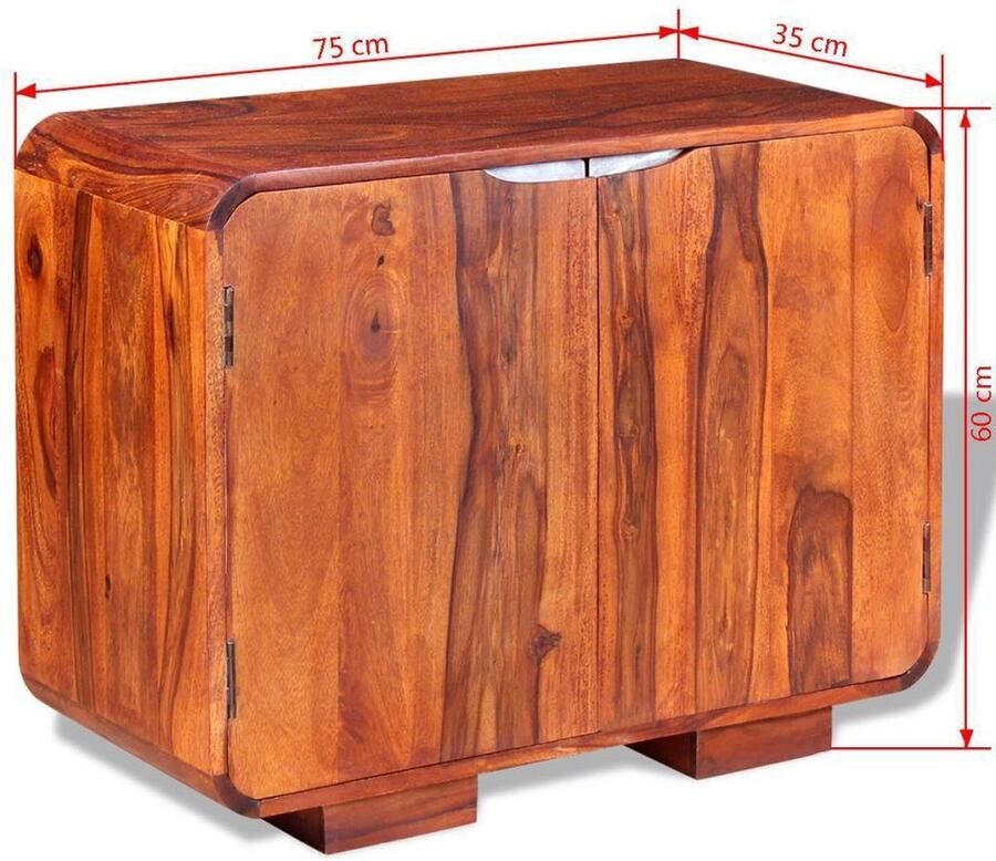 VidaXL Dressoir Dressoirs Zijkast Zijkasten Dressoir 75x35x60 cm massief sheeshamhout