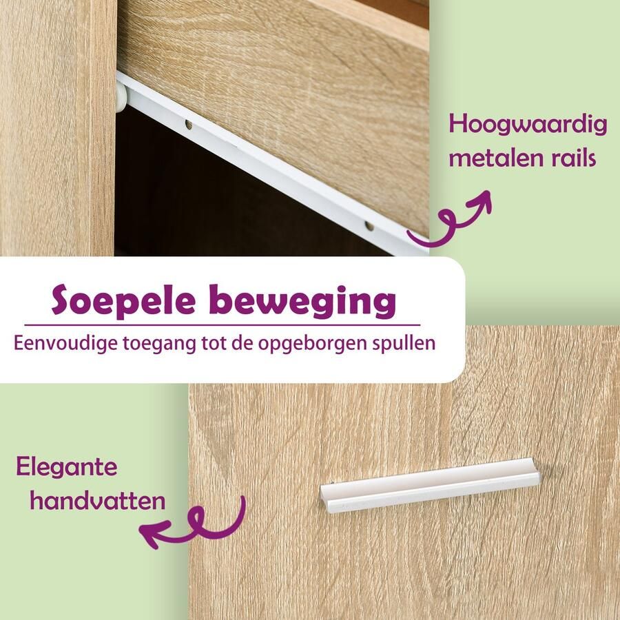 VidaXL Ladekast Ladekasten Onderkast Onderkasten Onderkast met lade 30x46x81-5 cm spaanplaat sonoma eikenkleurig