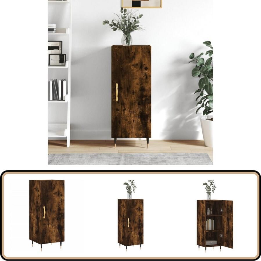 VidaXL Dressoir 34 5x34x90 cm bewerkt hout gerookt eiken - Foto 2