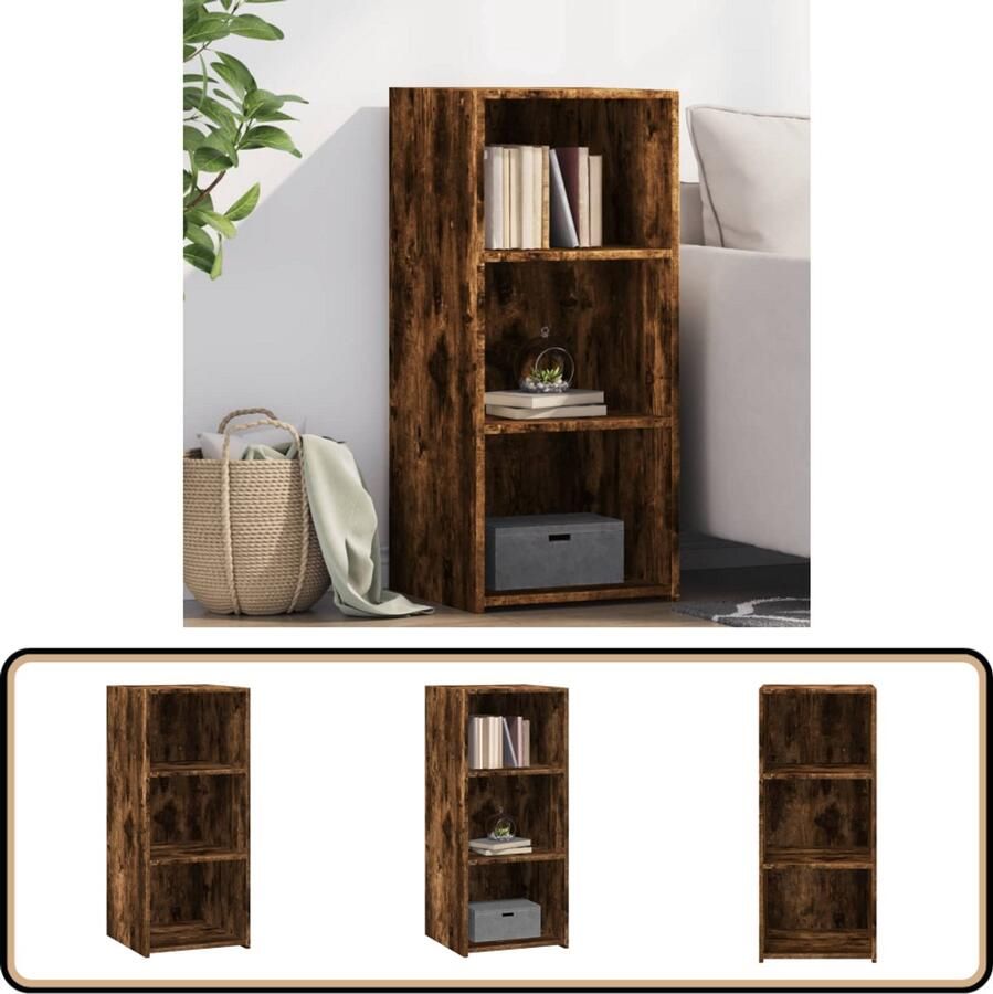 VidaXL Dressoir Gerookt Eiken 40x41x93 cm Dressoir Scandinavisch Design Houten Dressoir Opbergkast Badkamermeubilair