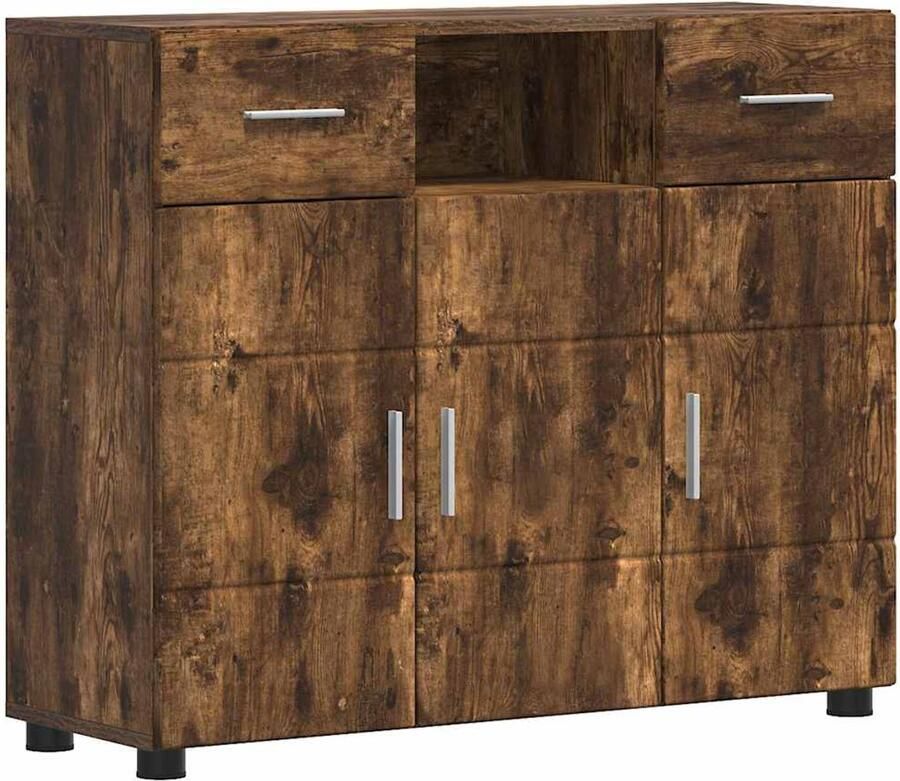 VidaXL Dressoir Gerookt eiken 88 5 x 30 5 x 73 cm Bewerkt hout