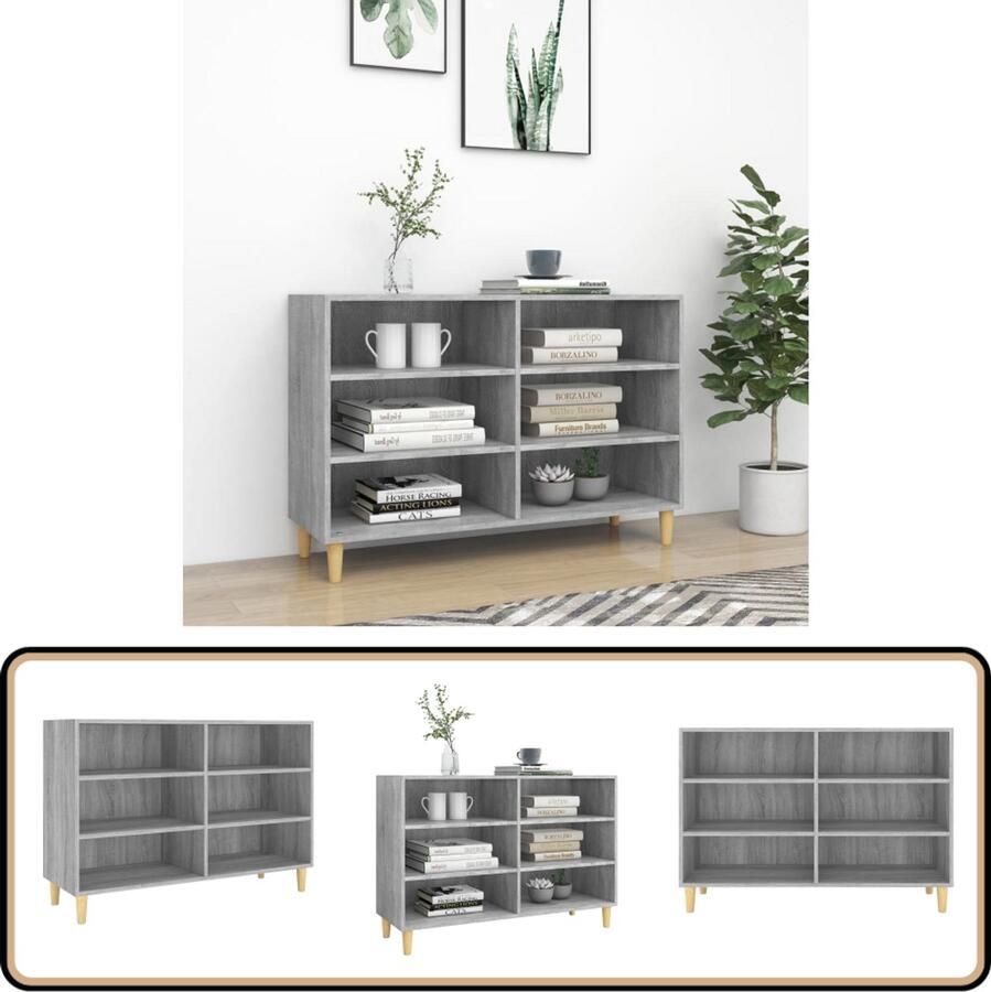 VidaXL Dressoir Grijs Sonoma Eiken 103 5x35x70 cm Dressoir Scandinavisch Design Grijze Eik Opbergkast Salontafel - Foto 2