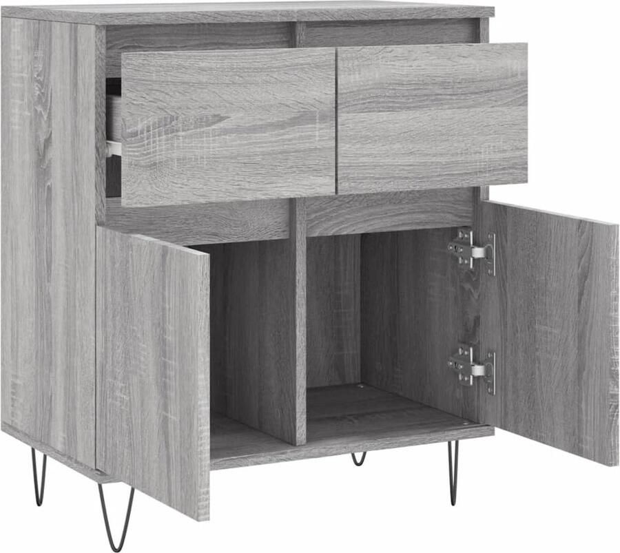 VidaXL Dressoir Grijs Sonoma Eiken 60x35x70 cm Dressoir Opbergkast Salontafel Houten Kast Grijze Kast