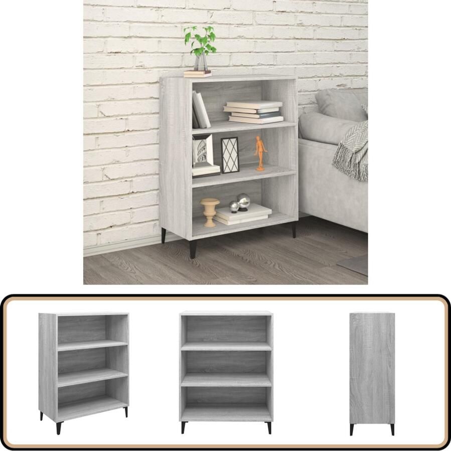 VidaXL Dressoir Grijs Sonoma Eiken 69 5x32 5x90 cm Dressoir Houten Dressoir Grijze Dressoir Vintage Dressoir Salontafel - Foto 2