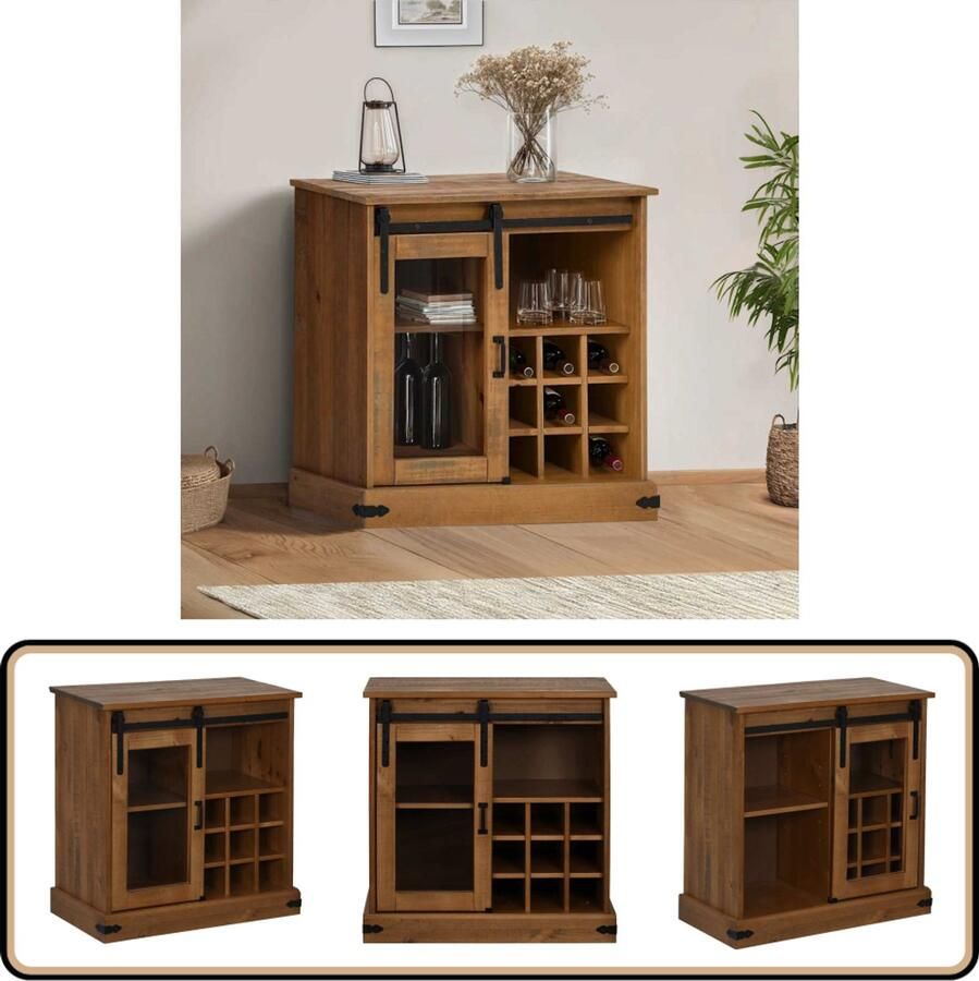 VidaXL Dressoir HALDEN Hout 80x40x80 cm Dressoir Halden Houten Dressoir Vintage Dressoir Opslag Dresser - Foto 2