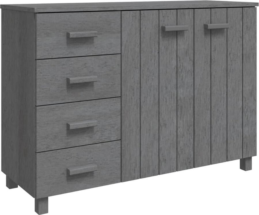 VidaXL Dressoir HAMAR 113x40x80 cm Donkergrijs Dressoir Ladekast Massief Hout Grenenhout Donker Grijs - Foto 2