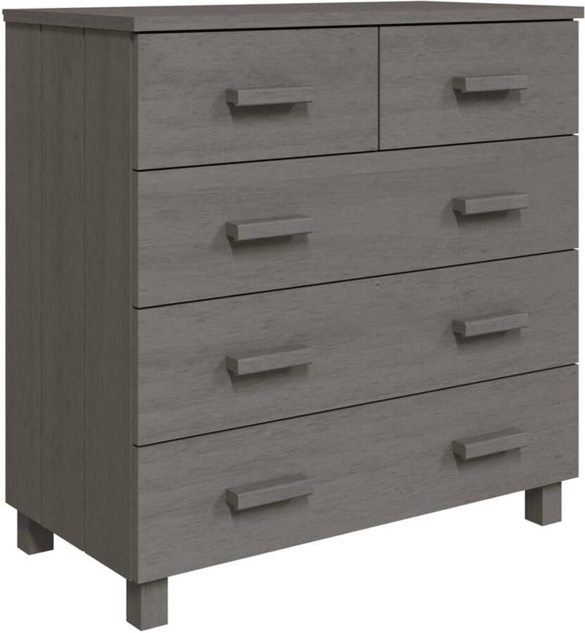 VidaXL Dressoir HAMAR Lichtgrijs 79x40x80 cm Dressoir Houten Dressoir Grijs Vintage Dressoir Salontafel