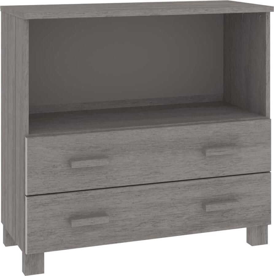 VidaXL Dressoir HAMAR 85x35x80 cm Lichtgrijs Dressoir Houten Dressoir Vintage Dressoir Landelijk Dressoir Grijze Dressoir - Foto 3