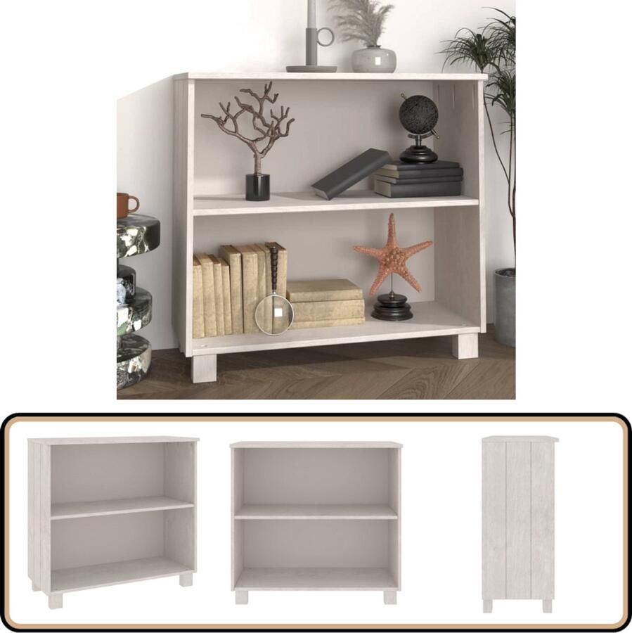 VidaXL Dressoir HAMAR 85x35x80 cm Wit Grenenhout Dressoir Houten Dressoir Vintage Dressoir Salontafel Tv Tafel