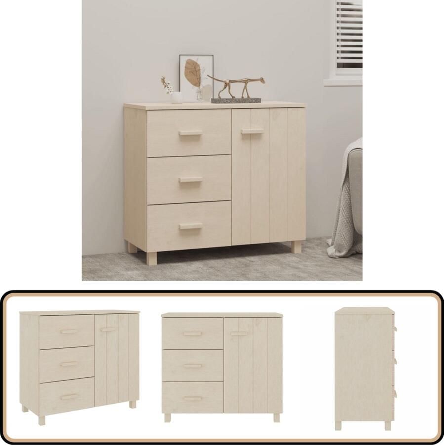 VidaXL Dressoir HAMAR Grenenhout Honingbruin Dressoir Meubel Hout Meubel Salontafel Livingroom Furniture - Foto 2