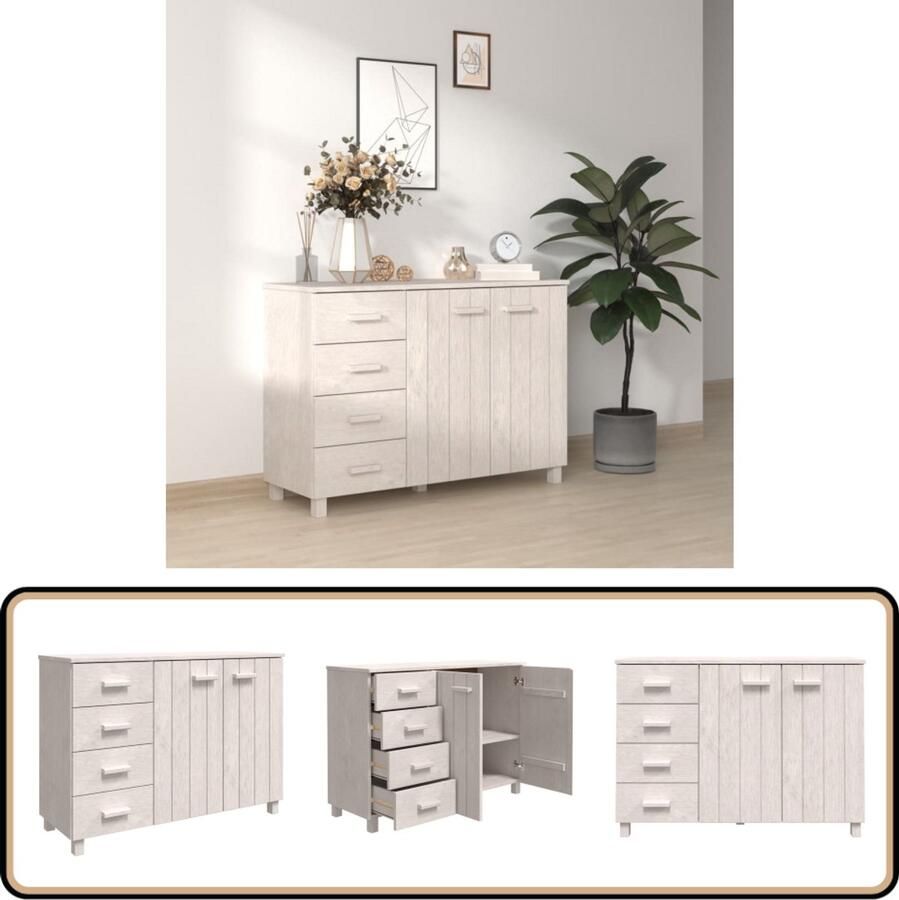 VidaXL Dressoir HAMAR Wit 113x40x80 cm Dressoir Houten Dressoir Wit Salontafel Tv-meubel