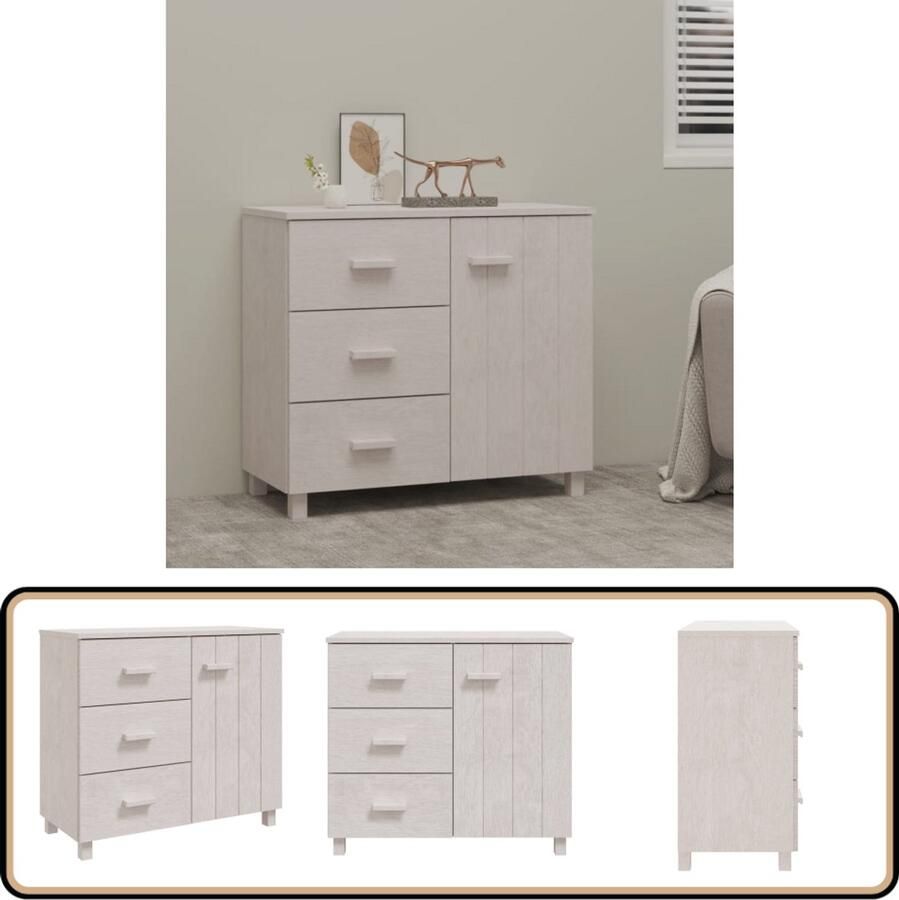 VidaXL Dressoir HAMAR Wit 90x40x80 cm Dressoir Meubels Salontafel Tv Tafel Livingroom Furniture