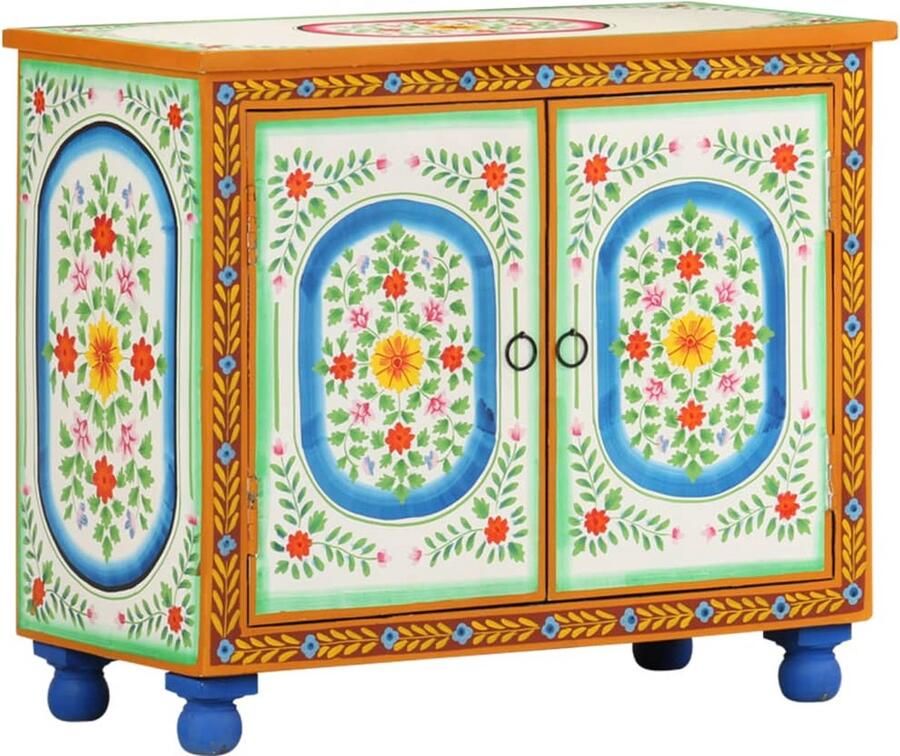VidaXL Dressoir handgeschilderd 70x35x60 cm massief mangohout - Foto 2