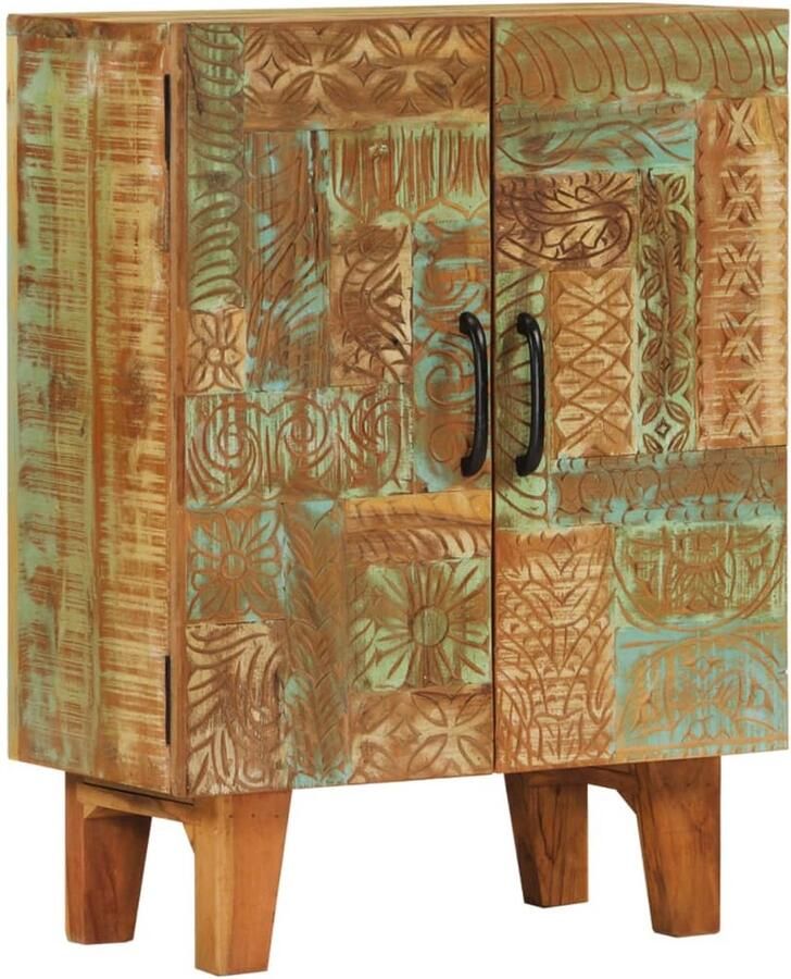 VidaXL Dressoir handgesneden 55x30x75 cm massief gerecycled hout