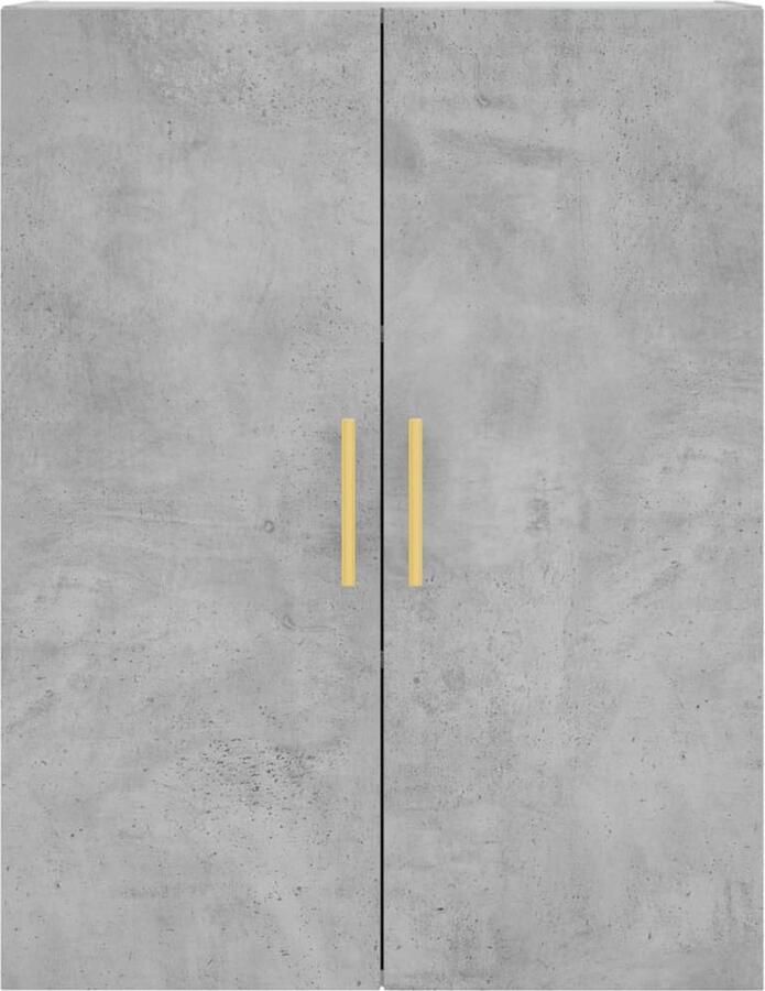 VidaXL Dressoir Hoge Kast Hoge kast 69 5x34x180 cm bewerkt hout betongrijs Opbergkast Houten Kast Grijze Kast