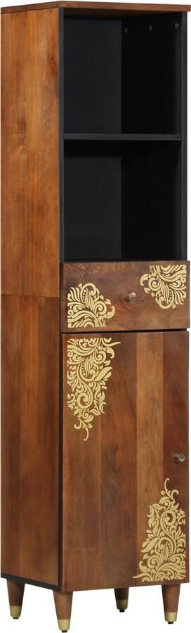 VidaXL Zijtafel met lade Bruin 38 x 33.5 x 160 cm Massief mangohout