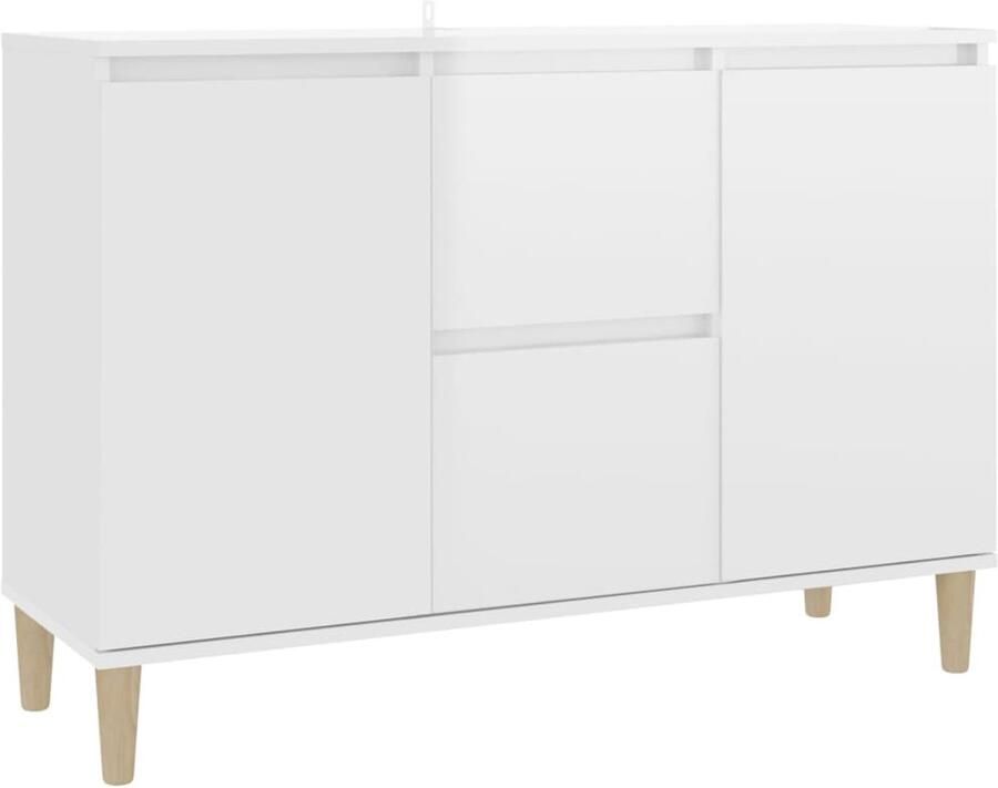 VidaXL Dressoir Hoogglans Wit 101x35x70 cm Dressoir Commode Meubilair Salontafel Opslagruimte - Foto 2