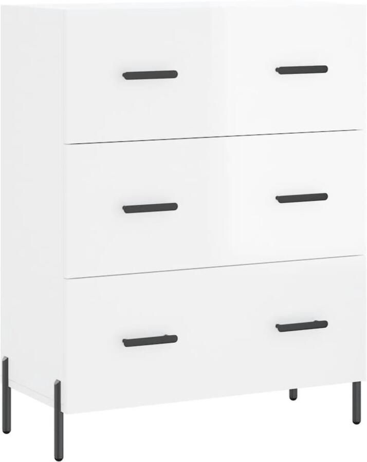 VidaXL Dressoir Hoogglans Wit 69 5x34x90 cm Dressoir Buffetkast Kast Witte Kast Houten Dressoir