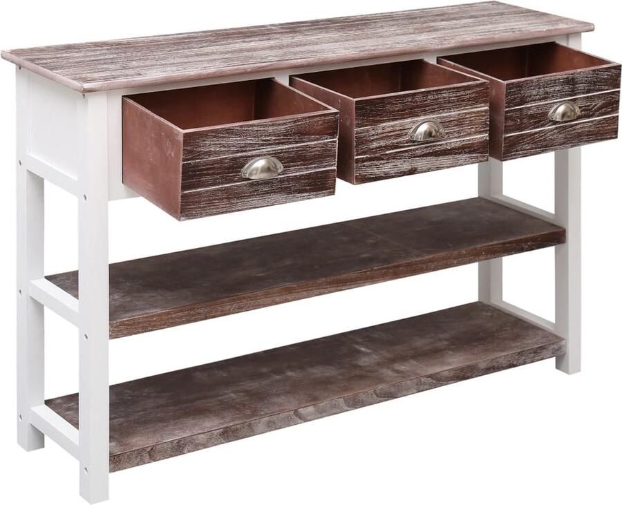 VidaXL Dressoir Hout Antiekbruin 115x30x76 cm Dressoir Commode Vintage Landelijk Bruin - Foto 2