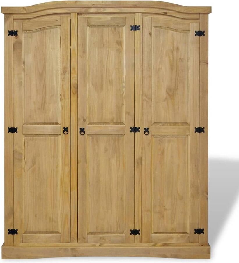 The Living Store Kledingkast Mexican Corona-stijl 151.6 x 52 x 170 cm Massief grenenhout Kledingkast Dressoir Corona Stijl Mexicaans Vintage - Foto 2