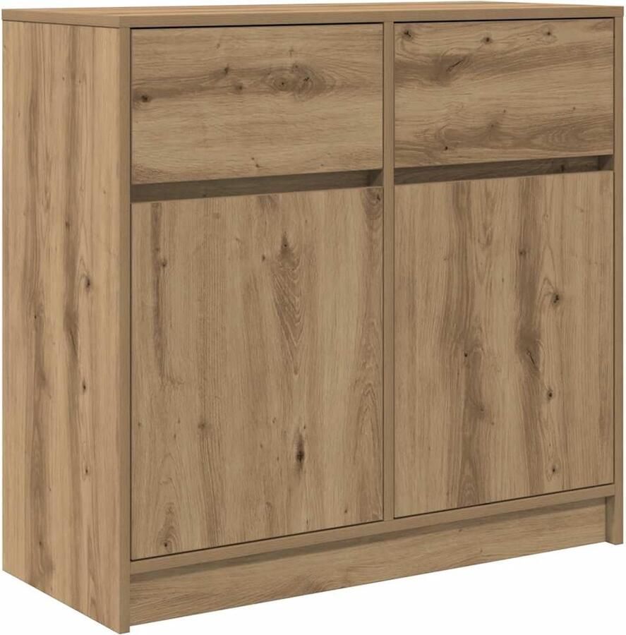 VidaXL Dressoir lade 80x34x76 cm spaanplaat artisanaal eikenkleurig