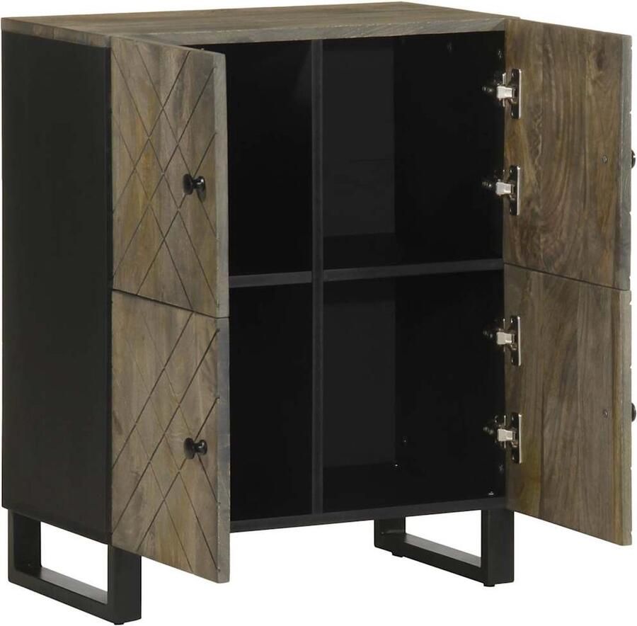 VidaXL Dressoir Mangohout Zwart 60x33x75 cm