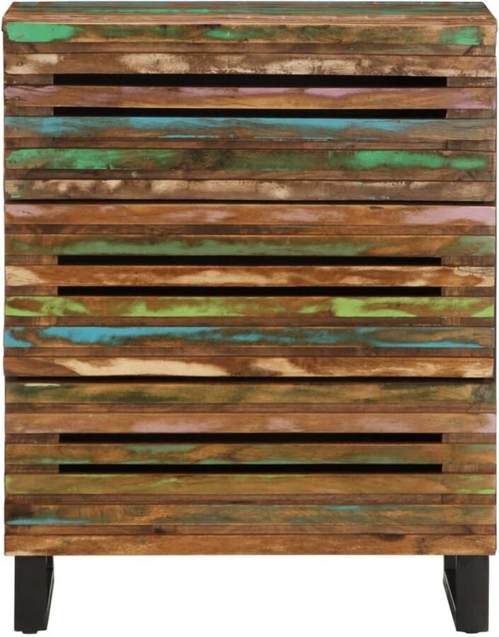 The Living Store Dressoir 60x34x75 cm massief acaciahout Dressoir Industrieel Design Houten Dressoir Acaciahout Vintage Dressoir - Foto 2