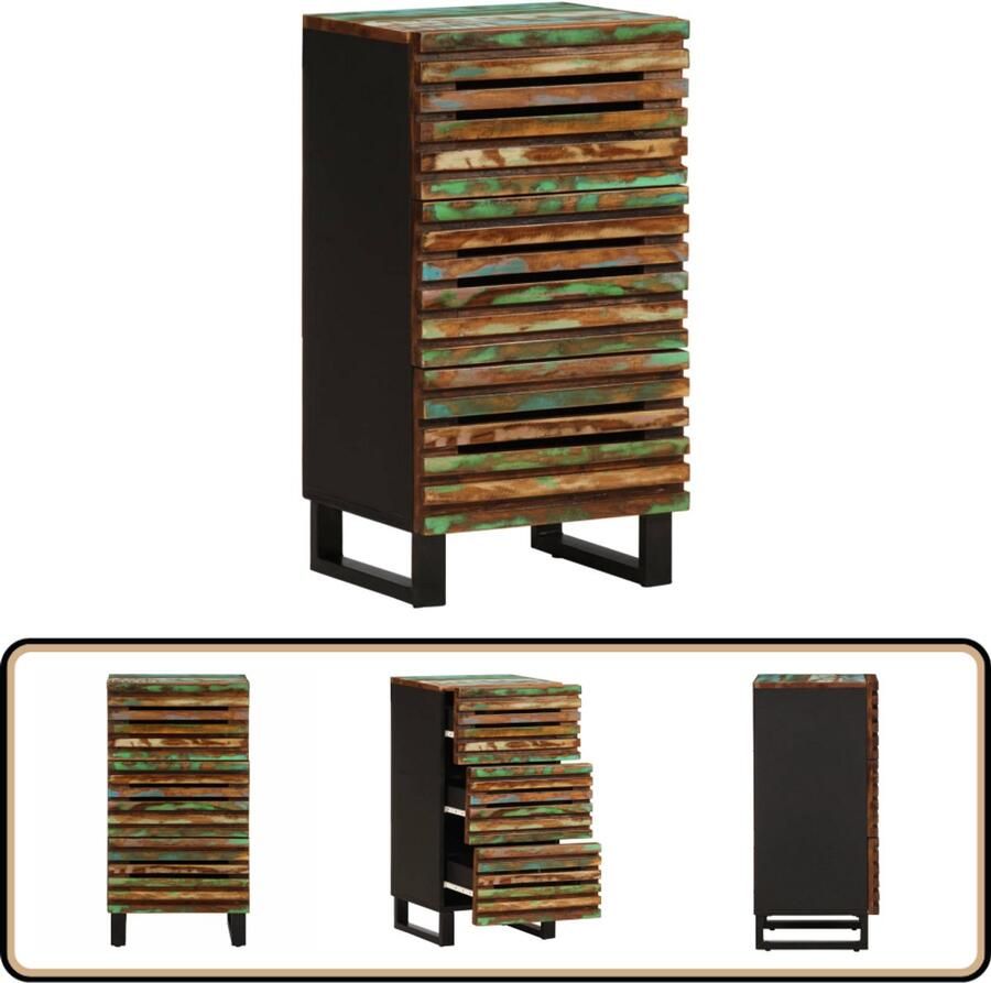 VidaXL Dressoir Massief Acaciahout 3 Lades Dressoir Dressoirs Opbergkast Wandkast