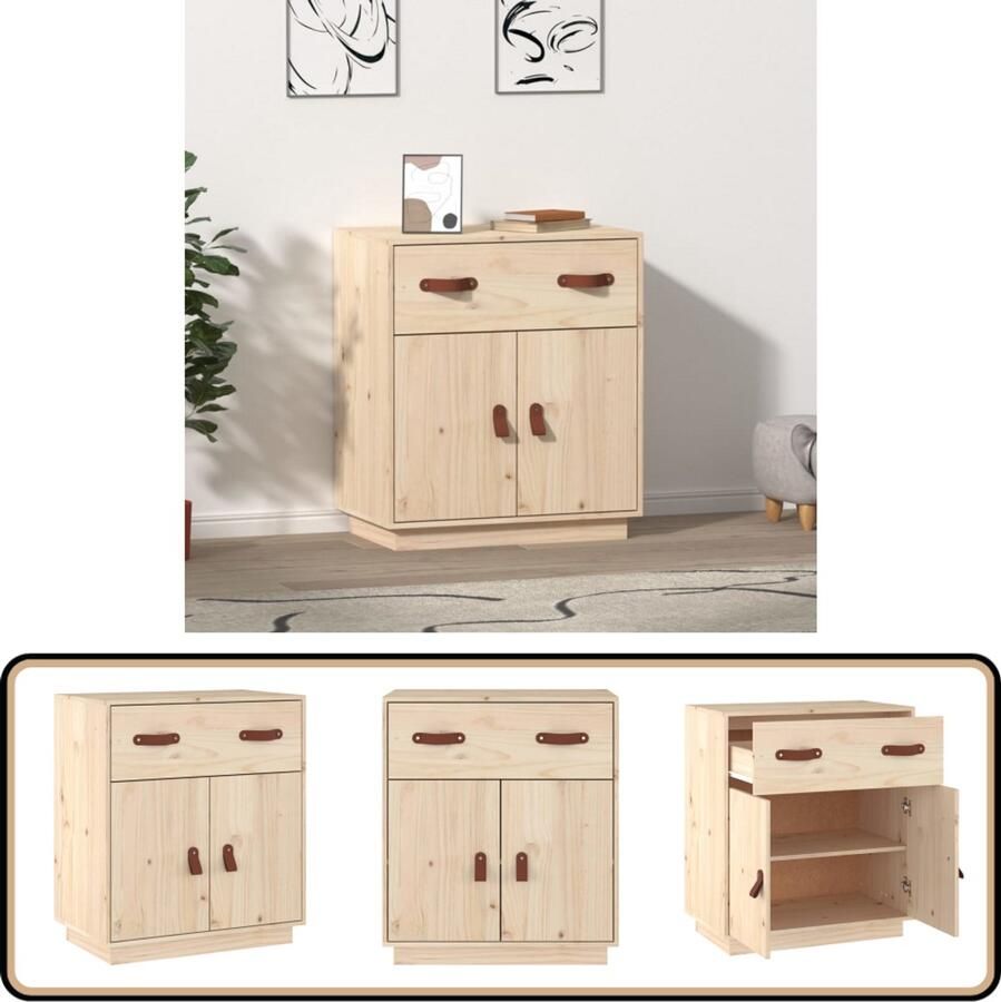 VidaXL Dressoir Massief Grenenhout 65 5x40x75 cm Dressoir Massief Hout Grenenhout Rustic Vintage