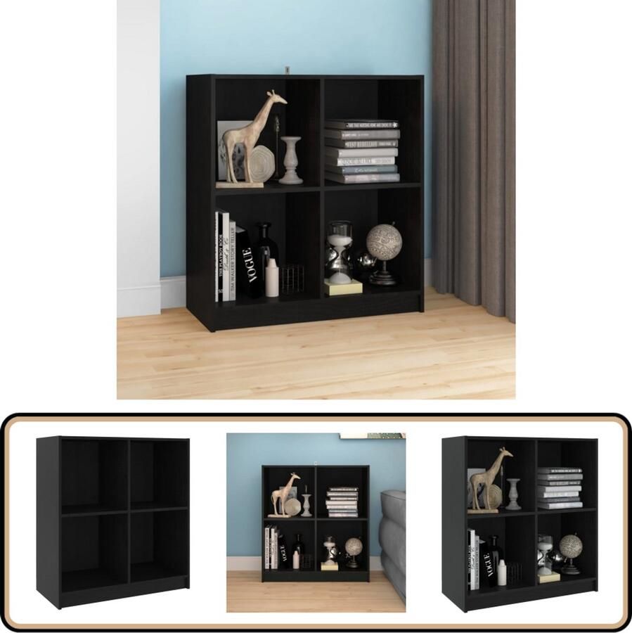 VidaXL Dressoir Massief Grenenhout Zwart 70x33x76 cm Dressoir Houten Dressoir Black Dresser Vintage Dressoir Tv Stand