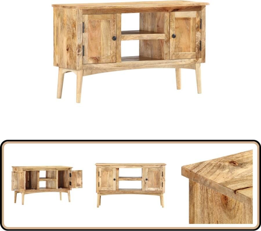 VidaXL Dressoir Massief Mangohout 100x35x60 cm Dressoirs Vintage Dressoir Mangohouten Dressoir Vintage Stijl Kast - Foto 2