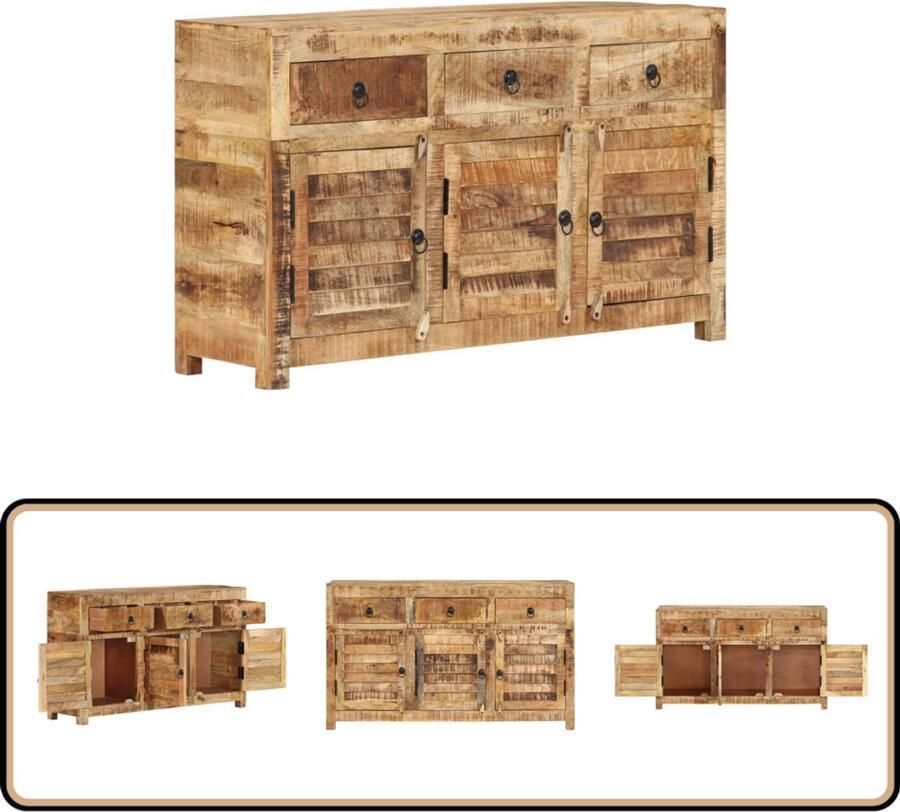 VidaXL Dressoir Massief Mangohout 110x30x65 cm Dressoir Kast Mangohout Retro Vintage