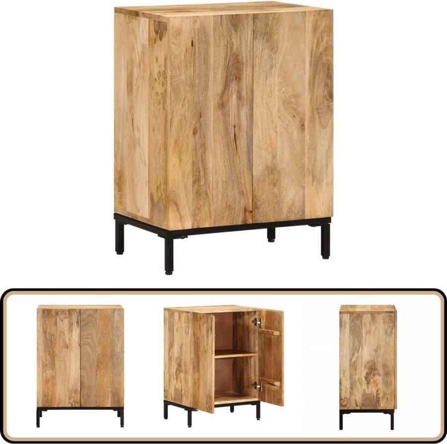 VidaXL Dressoir Massief Mangohout 53x35x72 cm Dressoir Mangohout Dressoir Vintage Dressoir Industriele Kast Salontafel