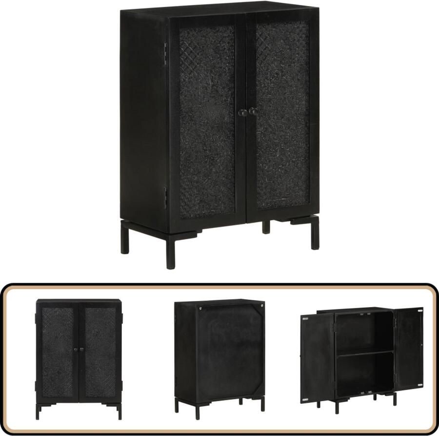 VidaXL Dressoir Massief Mangohout 55x30x77 cm Dressoir Mangohout Industrieel Design Vintage Woonaccessoires