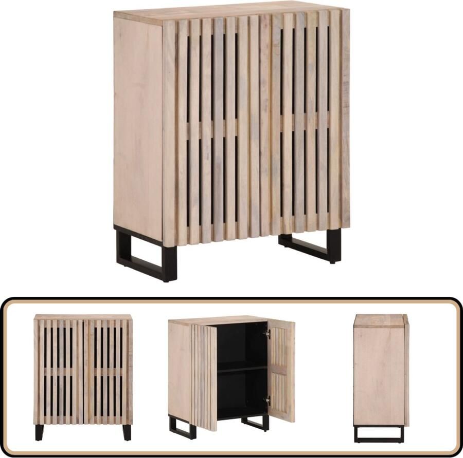 VidaXL Dressoir Massief Mangohout 60x34x75 cm Dressoir Dressoirs Opbergkast Wandkast