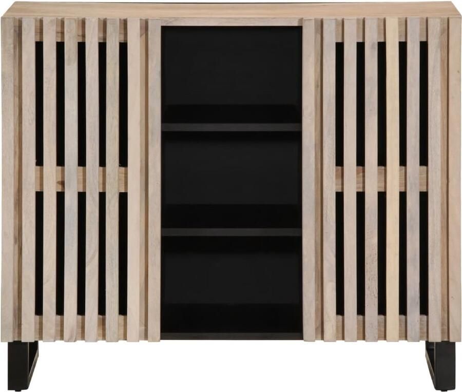VidaXL Dressoir Massief Mangohout 90x34x75 cm Dressoir Dressoirs Opbergkast Wandkast