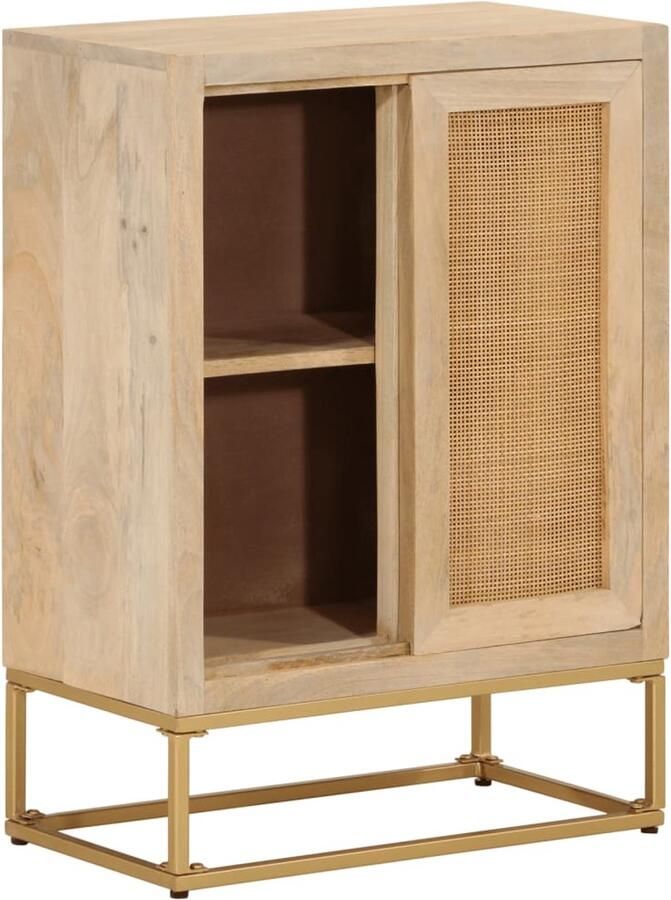 VidaXL Dressoir Massief Mangohout en IJzer 55x30x76 cm Dressoir Dressoirs Opbergkast Wandkast - Foto 2