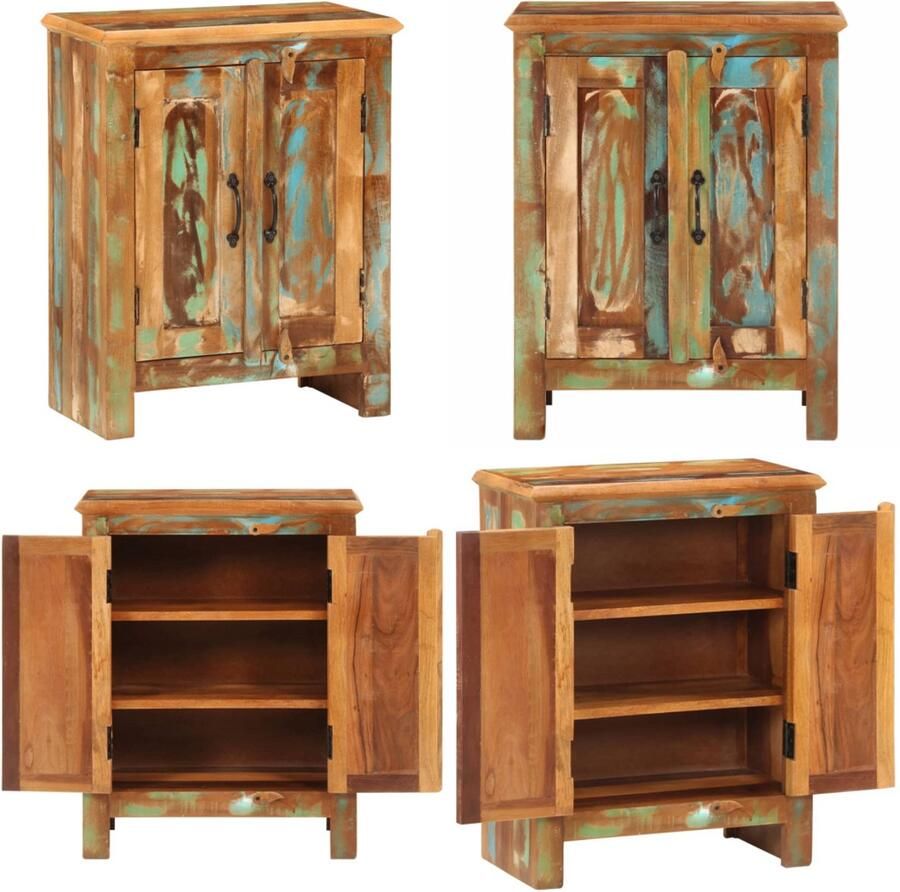 VidaXL Dressoir met 2 deuren 55x30x70 cm massief gerecycled hout Dressoir Dressoirs Kast Dressoirkast