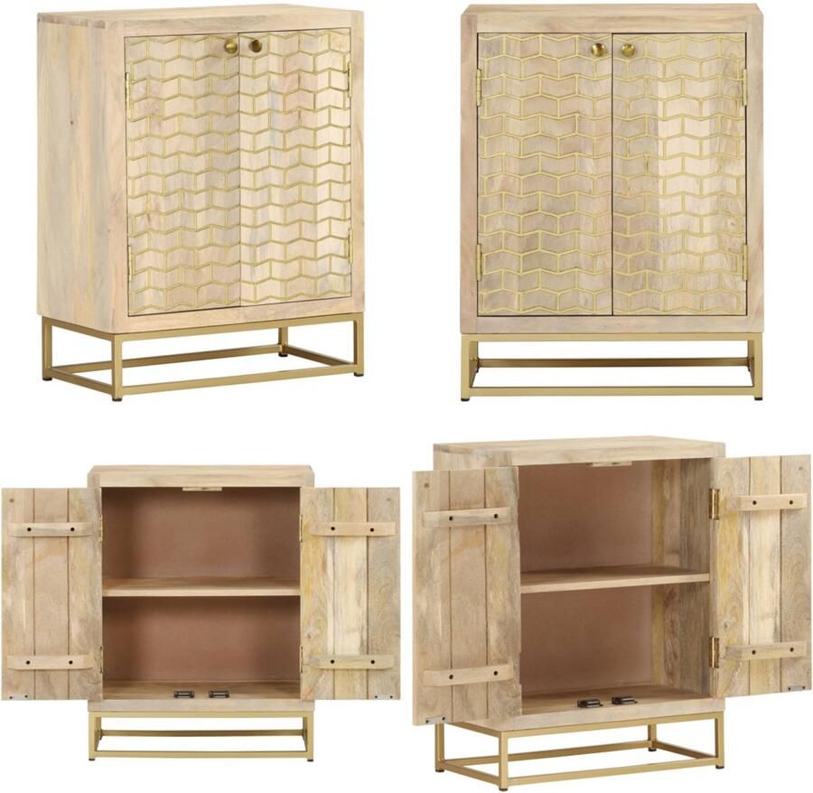 VidaXL Dressoir met 2 deuren 55x30x70 cm massief mangohout Dressoir Dressoirs Kast Dressoirkast